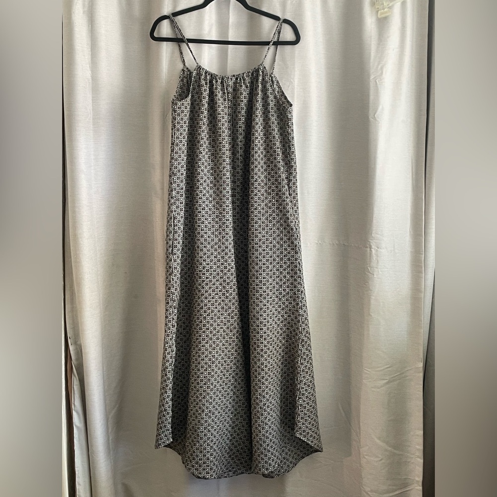 Bishop & Young Sleeveless Black & White Printed Maxi Jumpsuit